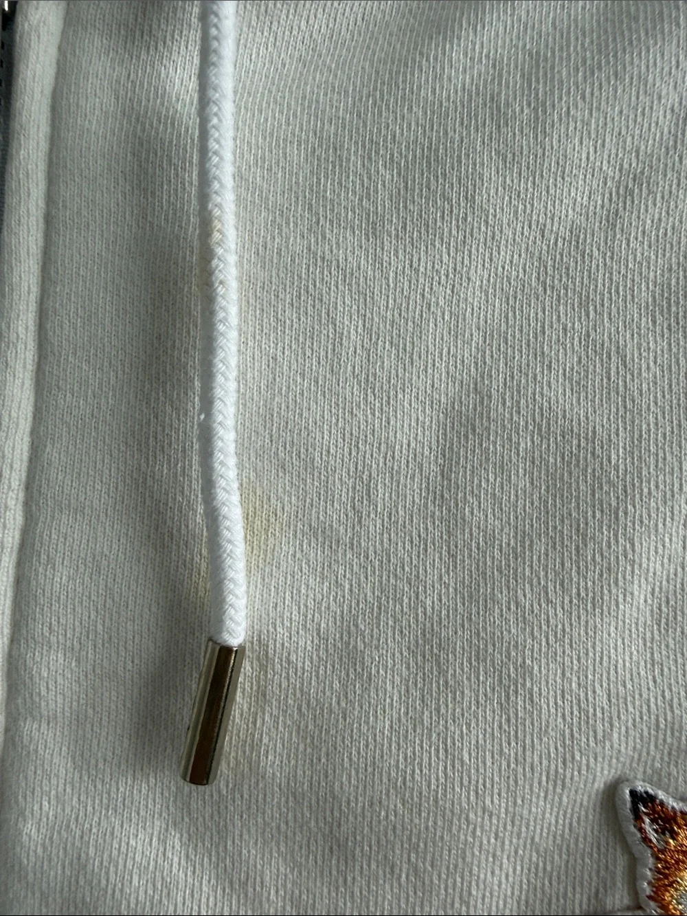 MAISON KITSUNE White Zip-Up Fox Patch Hoodie - Picture 3 of 8